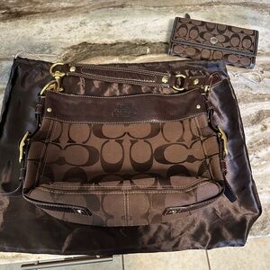 Coach monogrammed purse and wallet